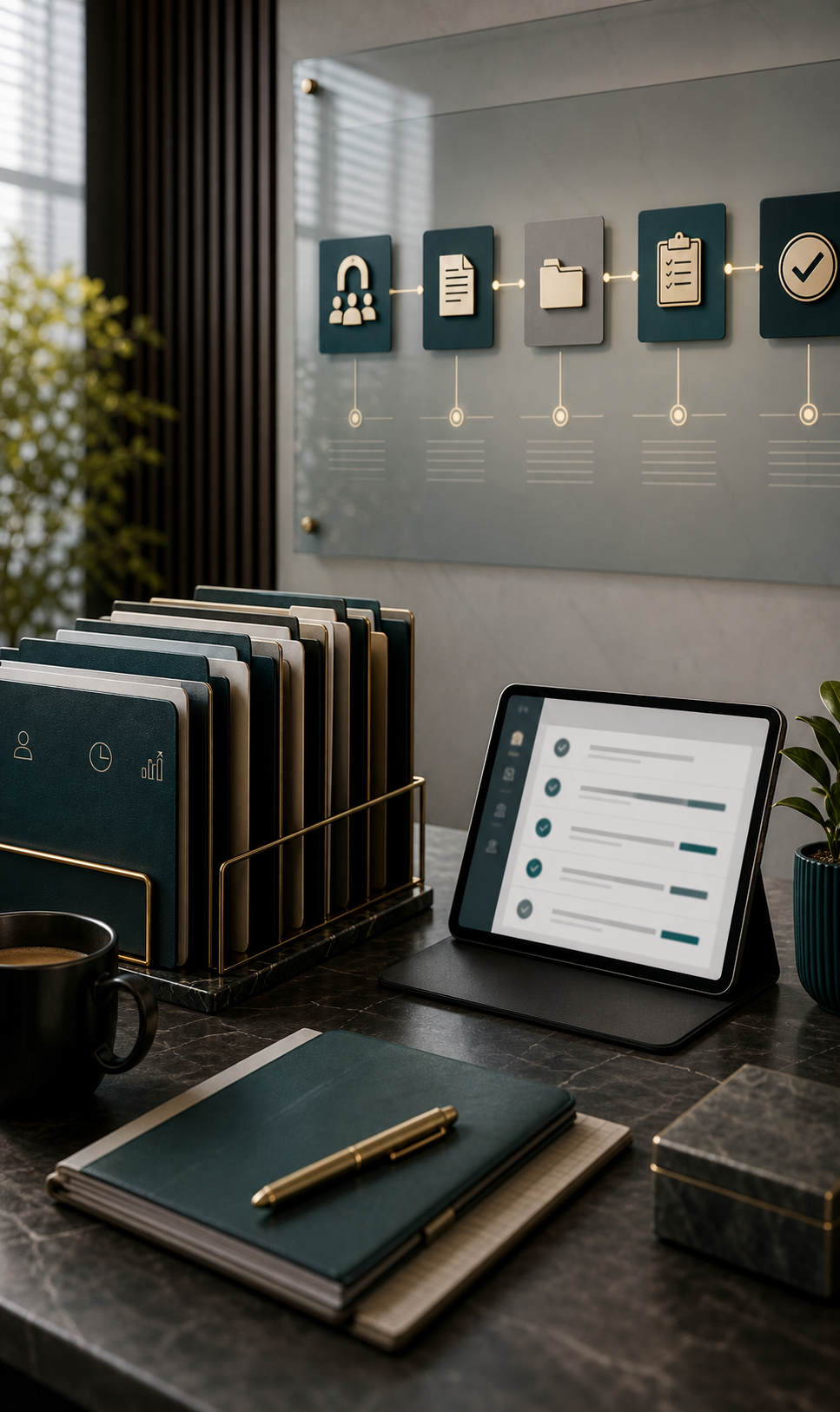 Organized client journey workspace